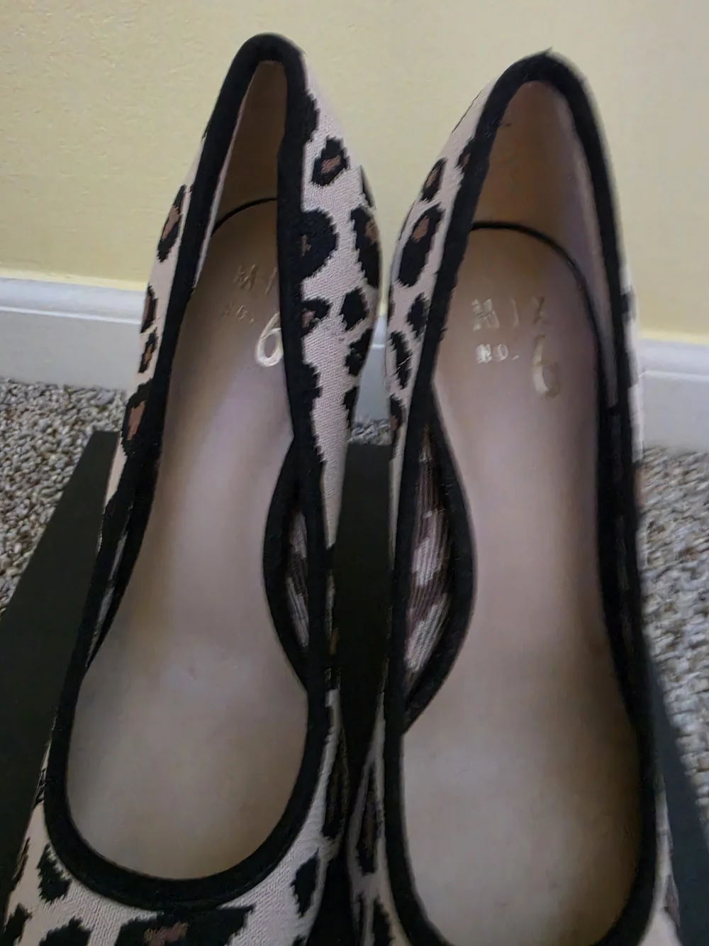 Mix No. 6 Leopard-Print Pointed-Toe Pumps in Beige and Black